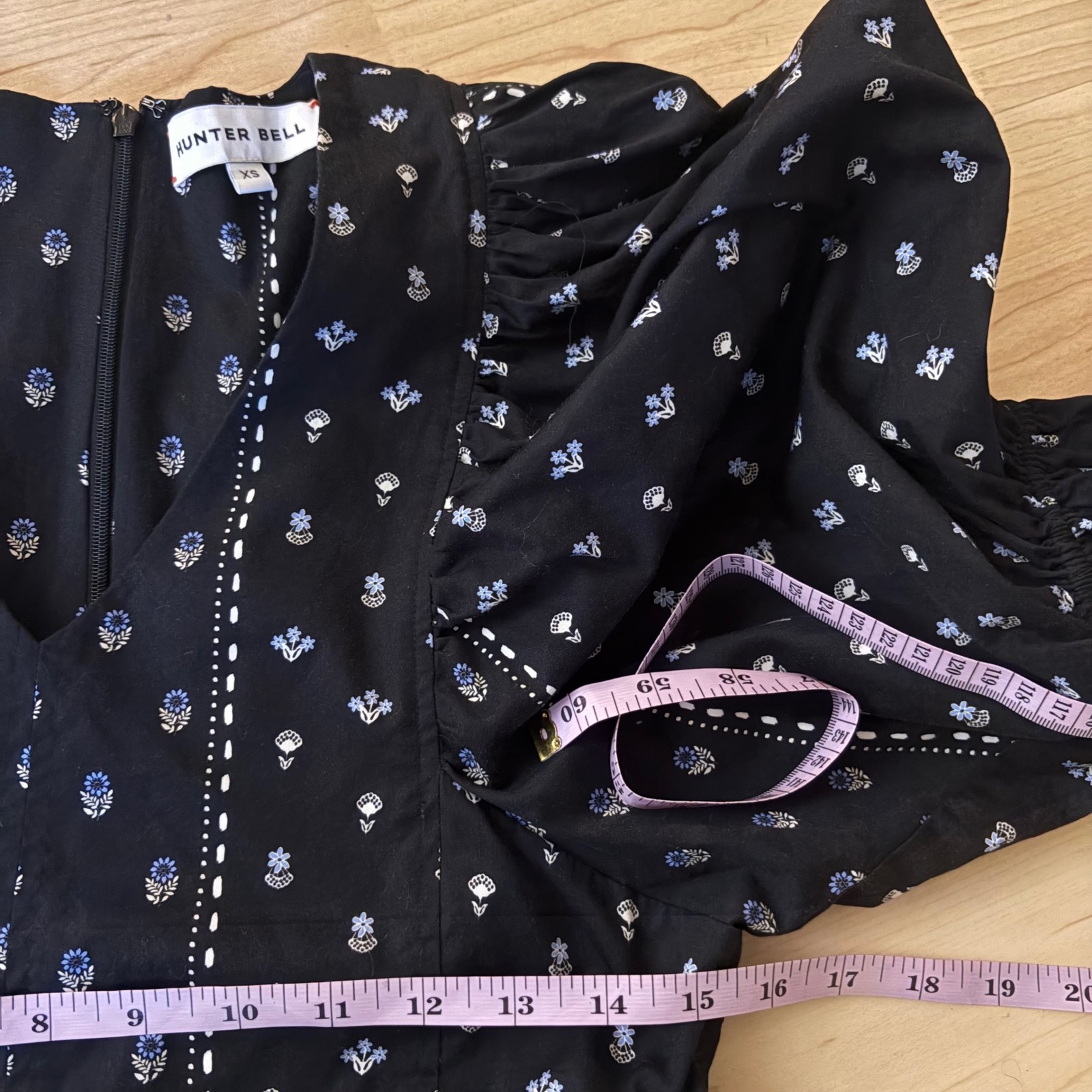 Hunter Bell Palmer Dress In The Welsh Border Print Navy Size Xs — image 8 of 8
